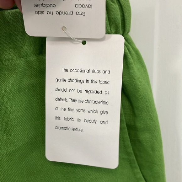 Jones New York Sport Green Cropped Linen pants size 12 drawstring elastic waist - Picture 8 of 12